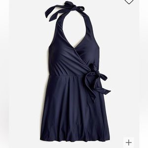 NWT J.Crew navy halter wrap swimming dress size 0